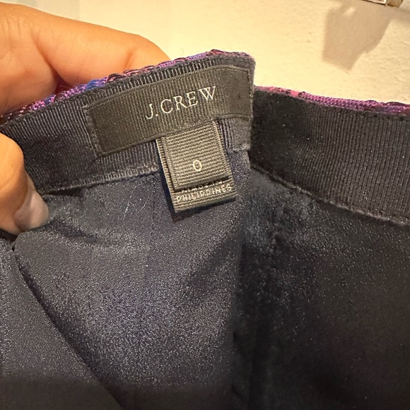 J. Crew Midnight Purple Floral Jacquard Skirt size 0 - Picture 7 of 7
